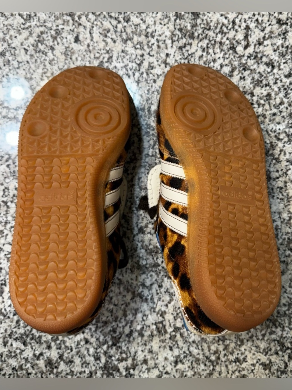Adidas X Wales Bonner Samba Leopard Pony Hair Sneakers with Blue Lining - Picture 3 of 6